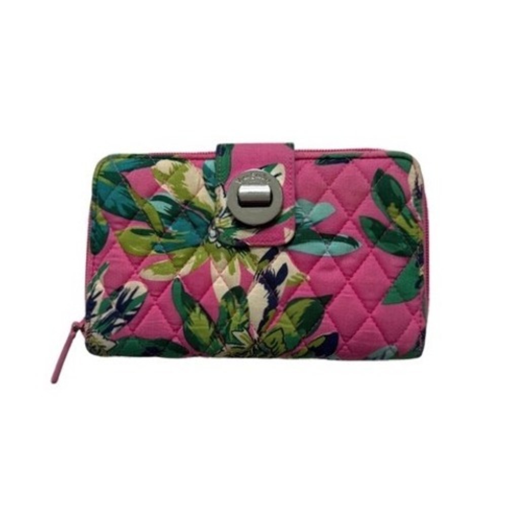 Vera Bradley Rain Forest Floral RFID Turnlock Wallet Tropical
